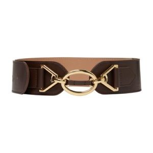 MAX MARA OGGETTI BROWN LEATHER BELT